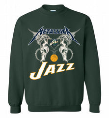 Metallica Utah Jazz Logo Crewneck Sweatshirt - zezetee