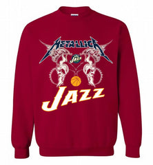 Metallica Utah Jazz Logo Crewneck Sweatshirt - zezetee