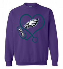 Nurse Heartbeat Philadelphia Eagles Crewneck Sweatshirt - zezetee