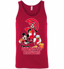 Mickey Goofy Donald Loves Atlanta Hawks Basketball Fans Tank - zezetee