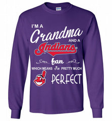 I'M A Grandma And A Cleveland Indians Fans Gift Gildan Long Shirt - zezetee