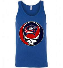 NHL TEAM COLUMBUS BLUE JACKETS X GRATEFUL DEAD LOGO BAND Tank - zezetee