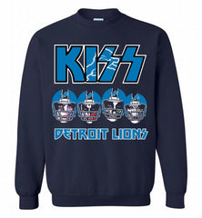 Kiss Detroit Lions Logo Crewneck Sweatshirt - zezetee