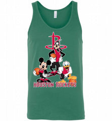 Mickey Goofy Donald Loves Houston Rockets Basketball Fans Tank - zezetee
