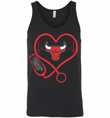 Nurse Heartbeat Love Chicago Bulls Tank - zezetee