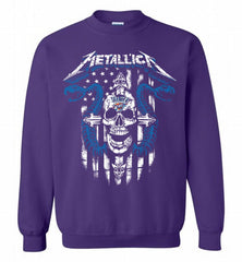 Metallica Snake Skull Oklahoma City Thunder Logo Crewneck Sweatshirt - zezetee