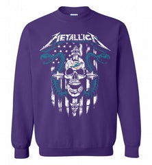 Metallica Snake Skull Miami Dolphins Logo Crewneck Sweatshirt - zezetee