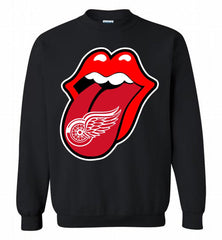 Detroit Red Wings  x The Rolling Stones Logo Crewneck Sweatshirt - zezetee