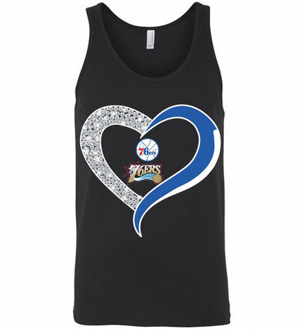 Philadelphia 76ers In Diamond Heart Tank - zezetee