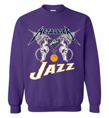 Metallica Utah Jazz Logo Crewneck Sweatshirt - zezetee