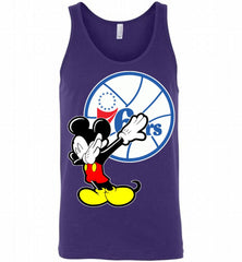 Disney Mickey Mouse Dabbing Philadelphia 76ers Tank - zezetee