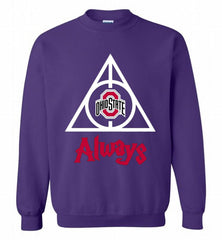 OHIO STATE BUCKEYES DEATHLY HALLOWS ALWAYS GIFT Crewneck Sweatshirt - zezetee