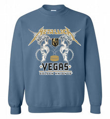 Metallica Vegas Golden Knights Logo Crewneck Sweatshirt - zezetee