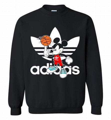 ADIDAS BASKETBALL MICKEY MOUSE DISNEY SPORTS Crewneck Sweatshirt - zezetee