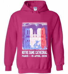 Notre Dame Cathedral in Paris on fire 15th april 2019 T-Shirt French Cathedral Hoodie - zezetee