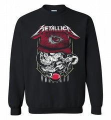 Metallica Skull Snake Kansas City Chiefs Crewneck Sweatshirt - zezetee