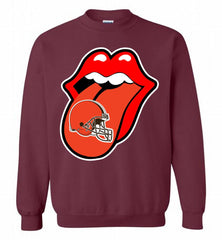 Cleveland Browns x The Rolling Stones Logo Crewneck Sweatshirt - zezetee