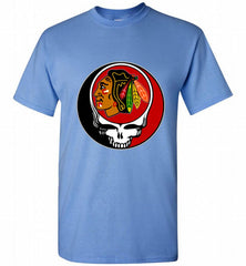 NHL TEAM CHICAGO BLACKHAWKS X GRATEFUL DEAD LOGO BAND Shirt - zezetee