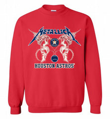 Metallica Houston Astros Logo Crewneck Sweatshirt - zezetee