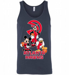 Mickey Goofy Donald Loves Atlanta Hawks Basketball Fans Tank - zezetee
