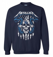 Metallica Snake Skull Tennessee Titans Logo Crewneck Sweatshirt - zezetee