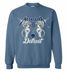 Metallica Detroit Tigers Logo Crewneck Sweatshirt - zezetee