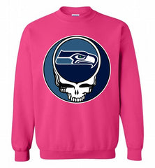 Seattle Seahawks Grateful Dead Logo Band Crewneck Sweatshirt - zezetee
