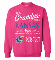 I'M A Grandpa And A Kansas Jayhawks Fan Crewneck Sweatshirt - zezetee