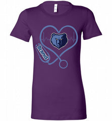 Nurse Heartbeat Love Memphis Grizzlies Bella Ladies Tee - zezetee