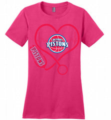 Nurse Heartbeat Love Detroit Pistons Ladies Perfect - zezetee