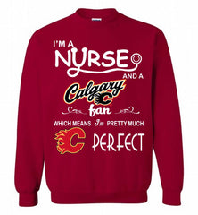 I'M A Nurse And A Calgary Flames Fans Gift Crewneck Sweatshirt - zezetee