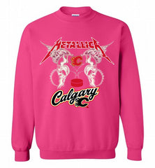 Metallica Calgary Flames Logo Crewneck Sweatshirt - zezetee