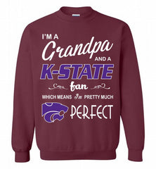 I'M A Grandpa And A Kansas State Wildcats Fan Crewneck Sweatshirt - zezetee