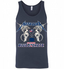 Metallica Blue Jackets Logo Tank - zezetee