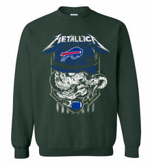 Metallica Skull Snake Buffalo Bills Crewneck Sweatshirt - zezetee