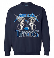 Metallica Tennessee Titans Logo Crewneck Sweatshirt - zezetee