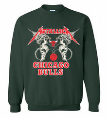 Metallica Chicago Bulls Logo Crewneck Sweatshirt - zezetee