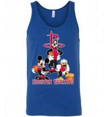 Mickey Goofy Donald Loves Houston Rockets Basketball Fans Tank - zezetee