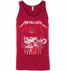 Metallica Skull Cleveland Indians Logo Tank - zezetee