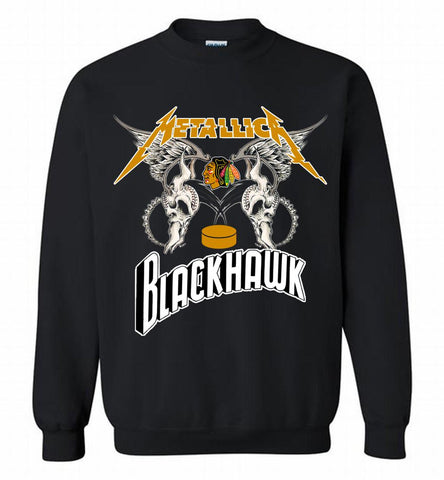 Metallica Chicago Blackhawks Logo Crewneck Sweatshirt - zezetee