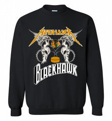 Metallica Chicago Blackhawks Logo Crewneck Sweatshirt - zezetee