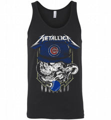 Metallica Skull Chicago Cubs Logo Tank - zezetee