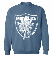 Oakland Raiders Metallica Mashup Crewneck Sweatshirt - zezetee