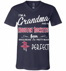 I'M A Grandma And A Houston Rockets Fans Perfect V-Neck Shirt - zezetee