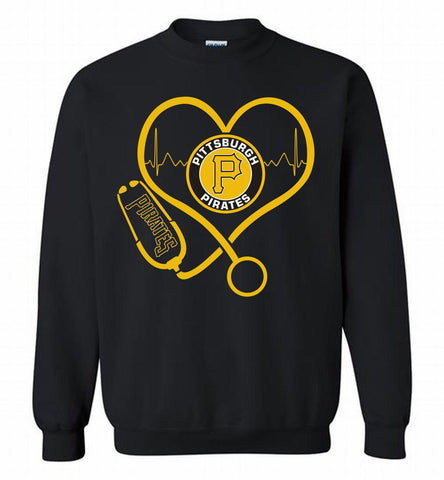 Nurse Heartbeat Pittsburgh Pirates Crewneck Sweatshirt - zezetee