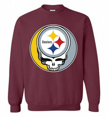Pittsburgh Steelers Grateful Dead Logo Band Crewneck Sweatshirt - zezetee