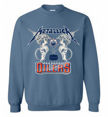 Metallica Edmonton Oilers Logo Crewneck Sweatshirt - zezetee