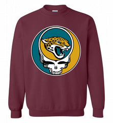 Jacksonville Jaguars Grateful Dead Logo Band Crewneck Sweatshirt - zezetee