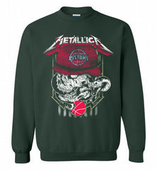 Metallica Skull Snake Detroit Pistons Crewneck Sweatshirt - zezetee