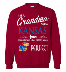 I'M A Grandma And A Kansas Jayhawks Fan Crewneck Sweatshirt - zezetee
